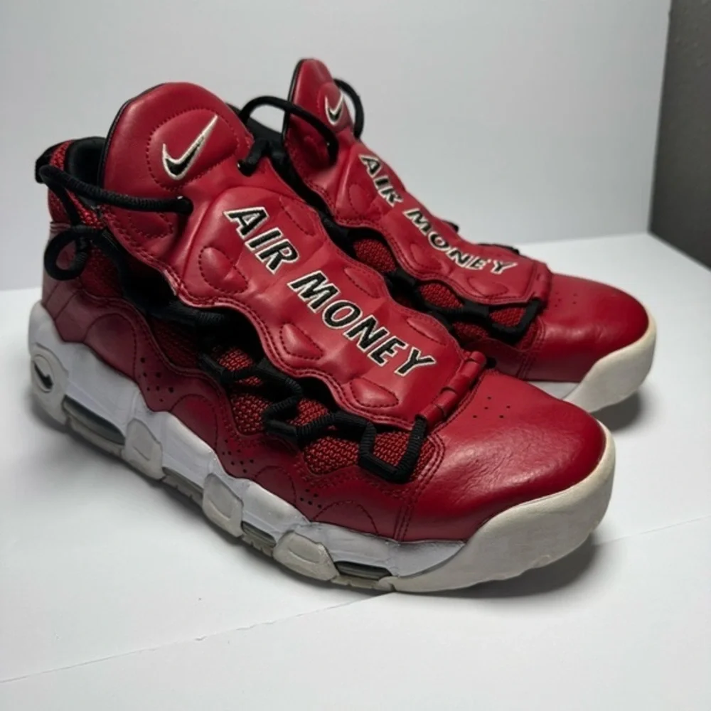 Nike Air More Money Men’s 9 Red Black White AJ2998-600 Basketball Sneakers